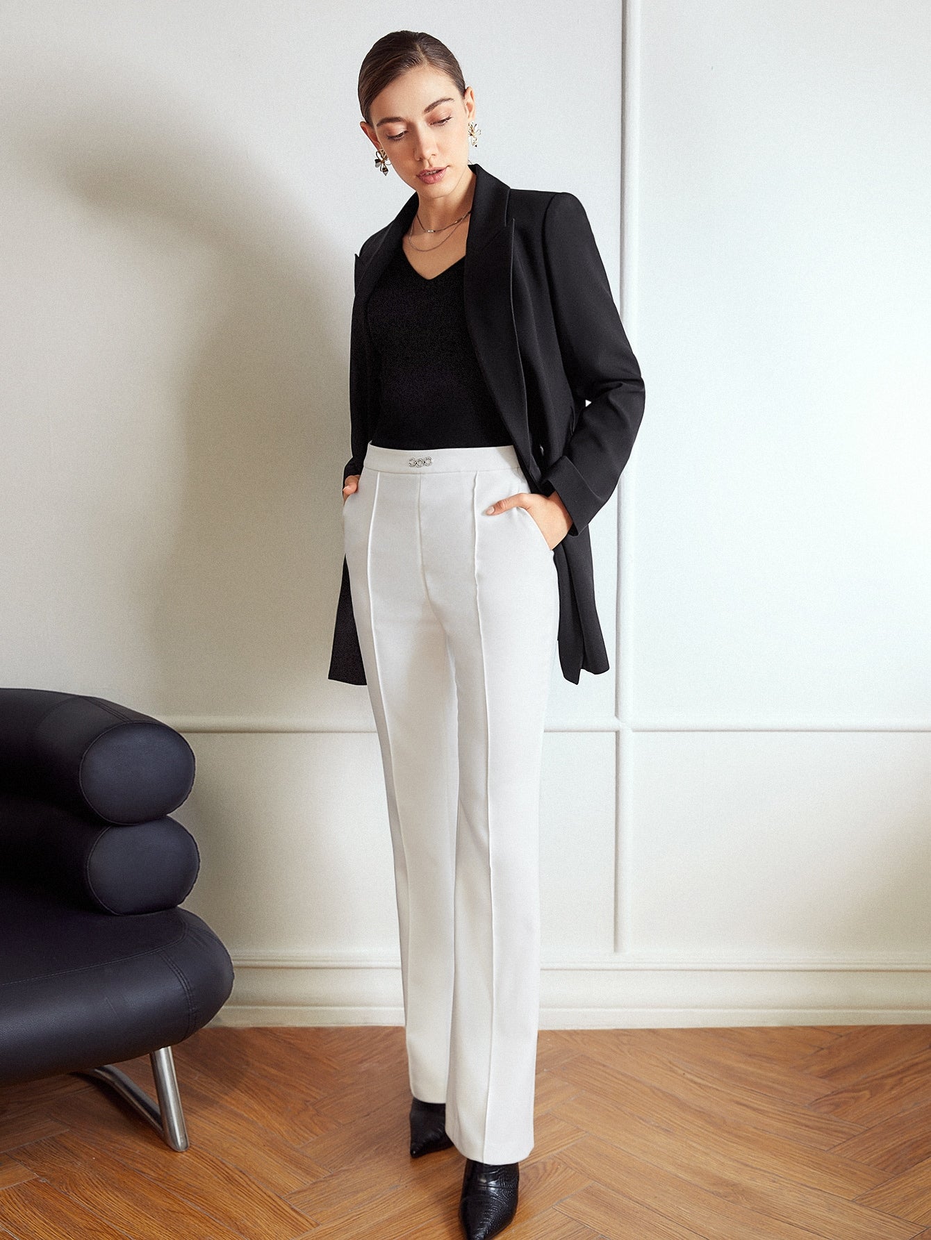 PREMIUM VISCOSE RING BELTED BLAZER